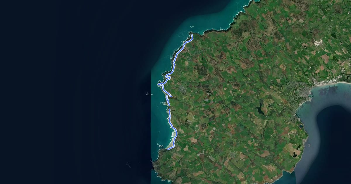 Маршрут South West Coast Path (Section 22: Pendeen to Sennen Cove) на спутниковом снимке