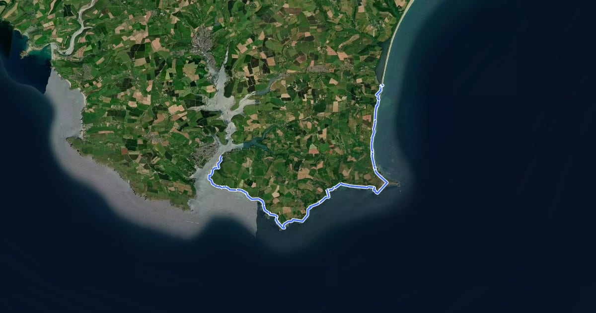 Маршрут South West Coast Path (Section 39: Salcombe to Torcross) на спутниковом снимке