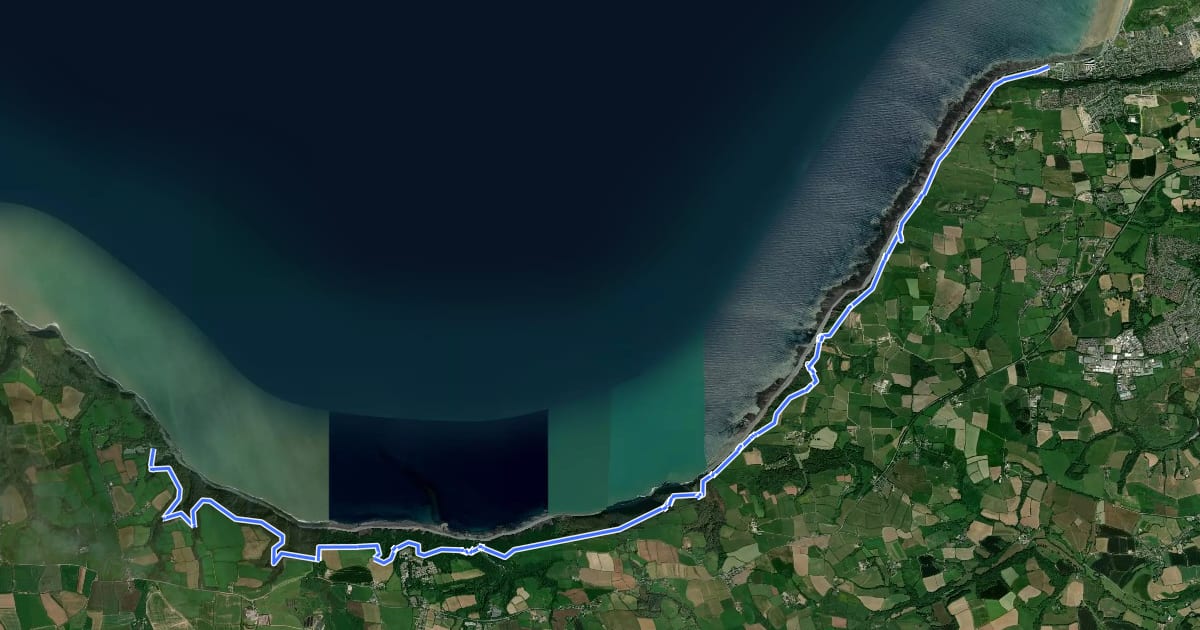 Маршрут South West Coast Path (Section 8: Westward Ho! to Clovelly) на спутниковом снимке
