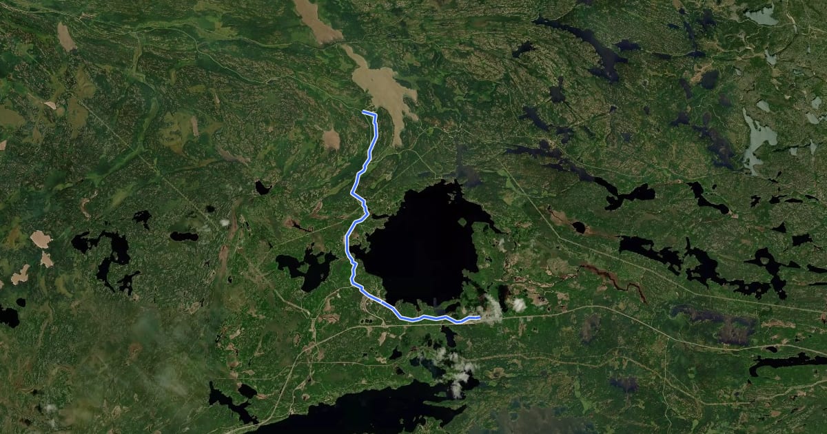 Маршрут South Whiteshell Trail (cycle) на спутниковом снимке