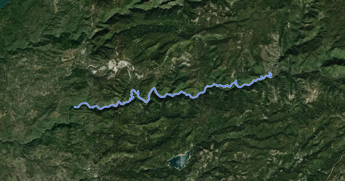 Маршрут South Yuba Trail на спутниковом снимке
