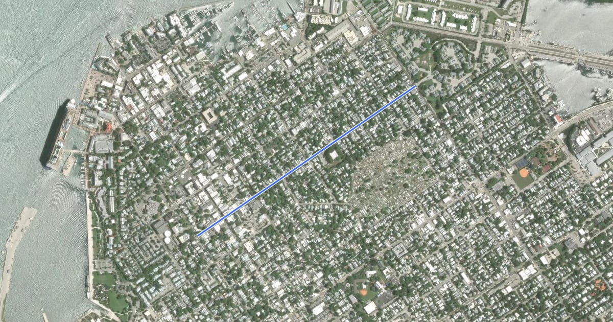 Маршрут Southard Street на спутниковом снимке
