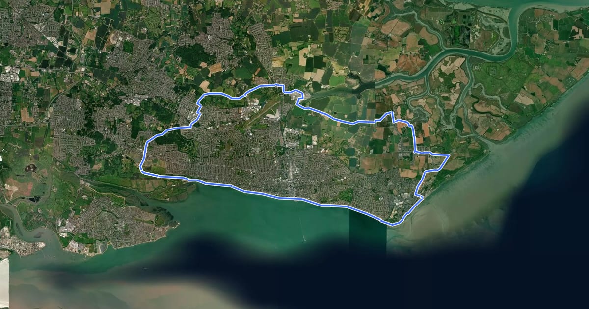 Маршрут Southend Ring на спутниковом снимке