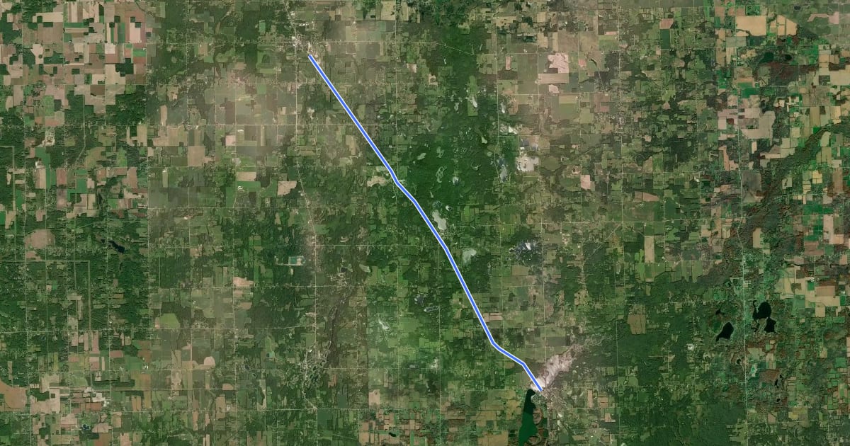 Маршрут Southern Links Trailway на спутниковом снимке