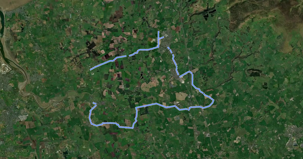 Маршрут Southern Loop to Great Eccleston на спутниковом снимке