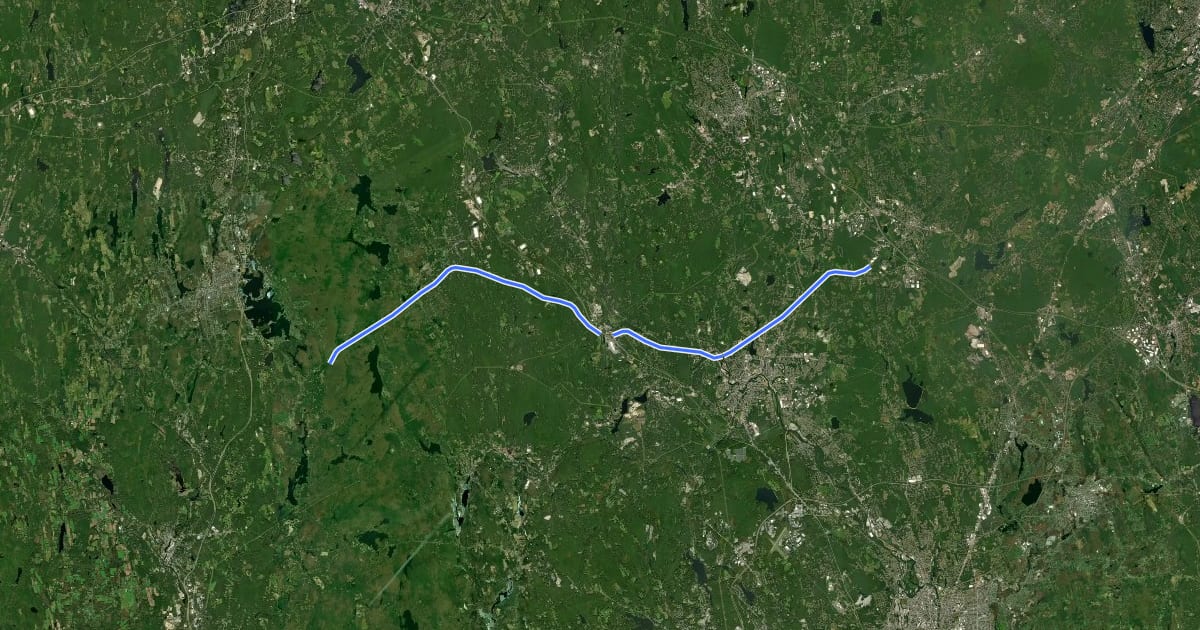 Маршрут Southern New England Trunkline Trail на спутниковом снимке