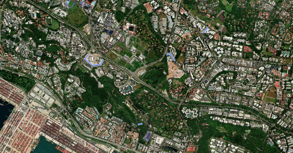 Маршрут Southern Ridges Loop на спутниковом снимке