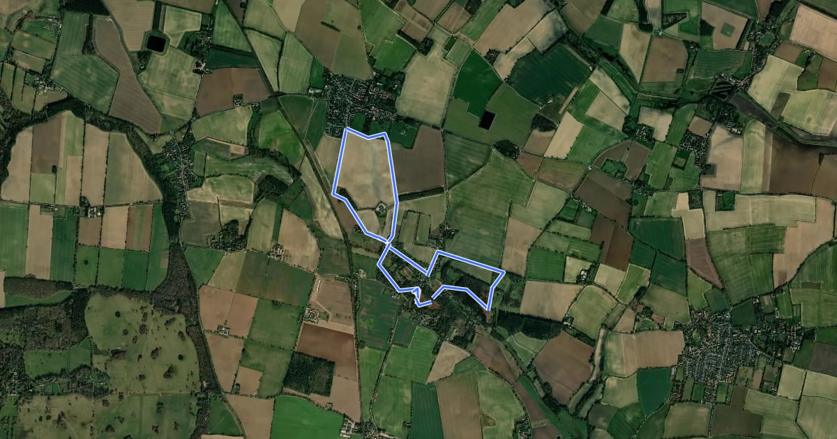 Маршрут Southrepps Circular Walk на спутниковом снимке