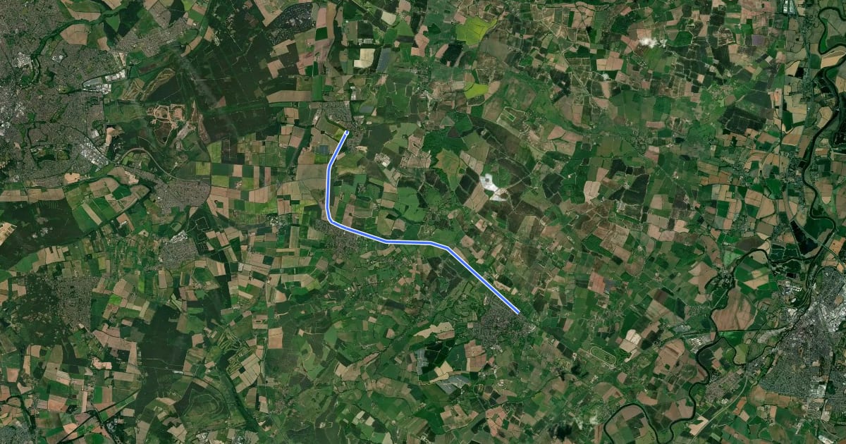 Маршрут Southwell Trail на спутниковом снимке