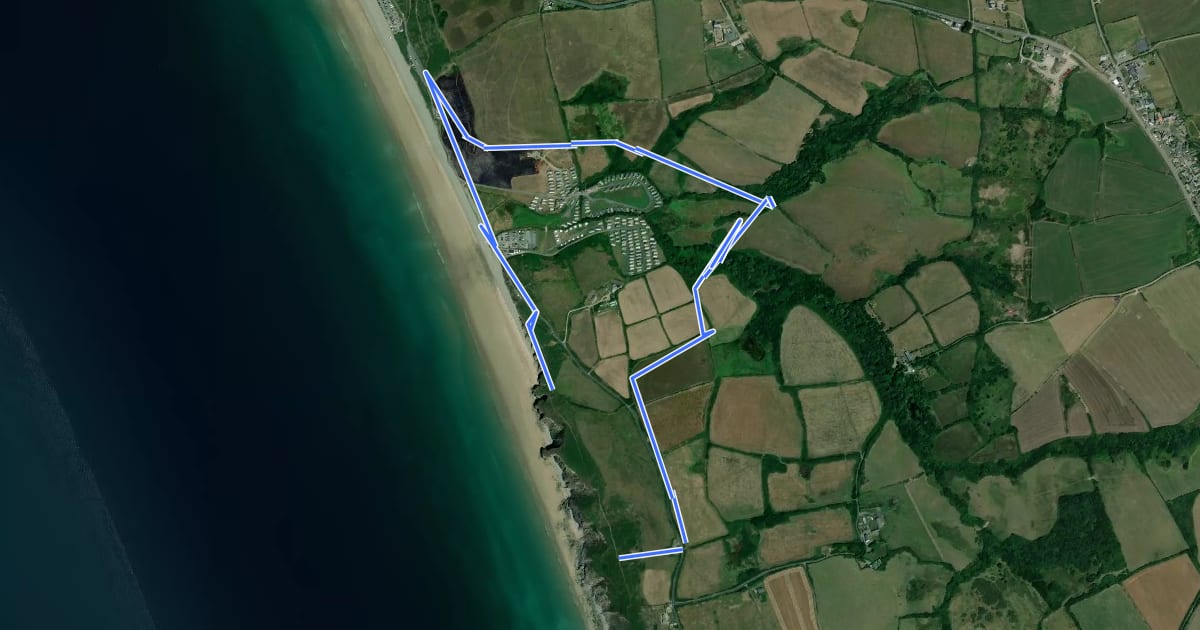 Маршрут Southwood Estate Coast to Coast Walk, Pembroke на спутниковом снимке