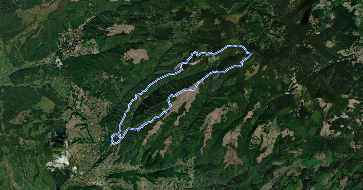 Маршрут Sovata (Tivoli) - Creasta Cireșul - Vf. Saca Mare - Valea Isopul на спутниковом снимке