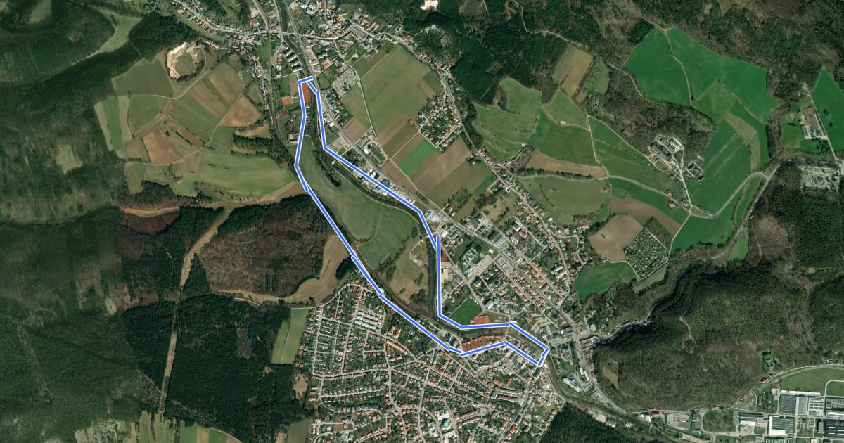 Маршрут Sparkassen Runde (Berndorf) на спутниковом снимке