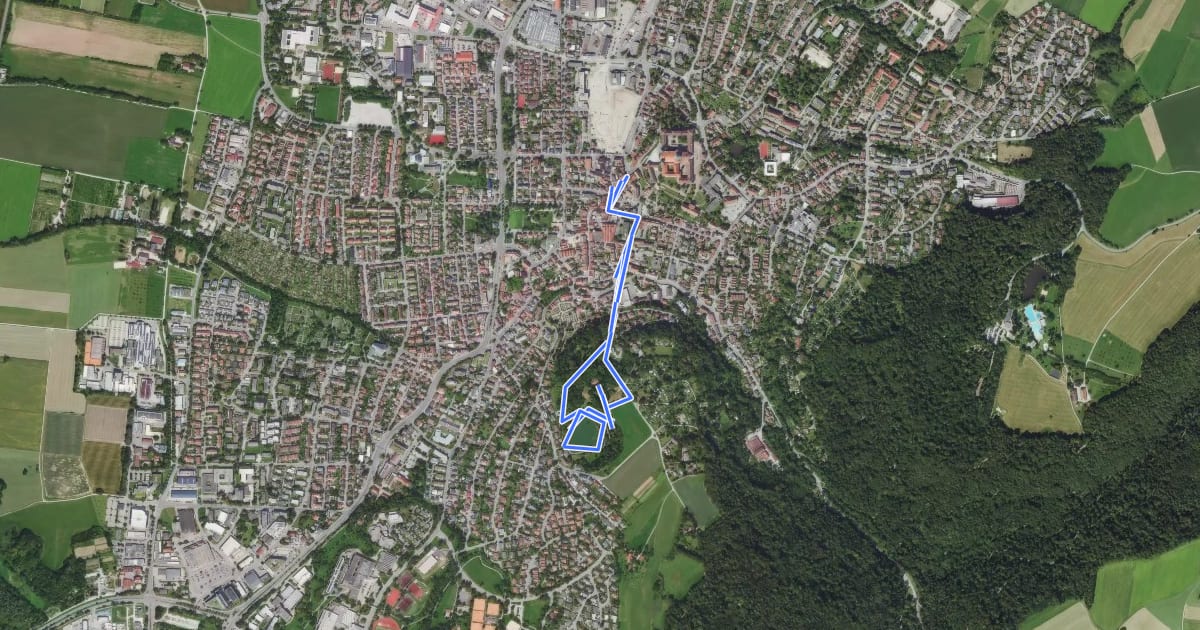 Маршрут Spazierweg Kreuzbergweiher на спутниковом снимке