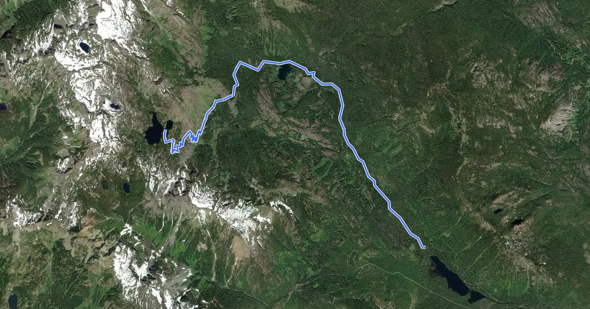 Маршрут Spectacle Lake Trail на спутниковом снимке