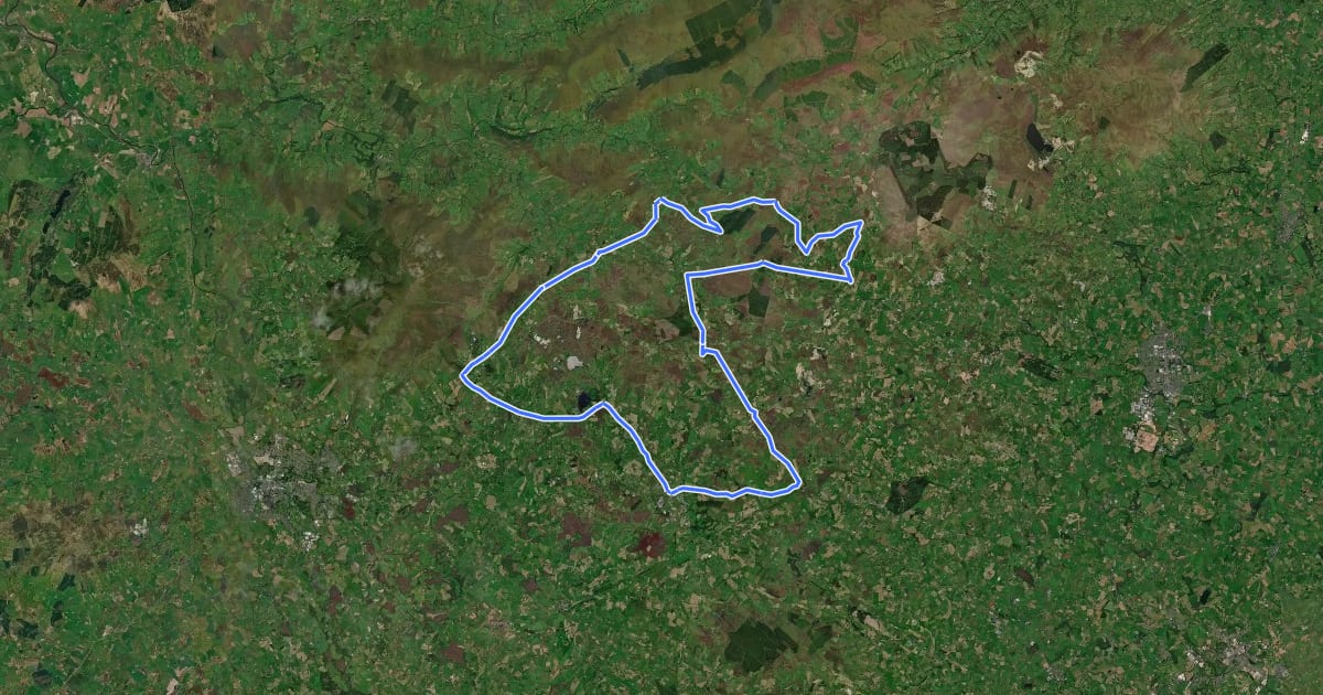 Маршрут Sperrins Route 4 - White Hare Cycle Route на спутниковом снимке