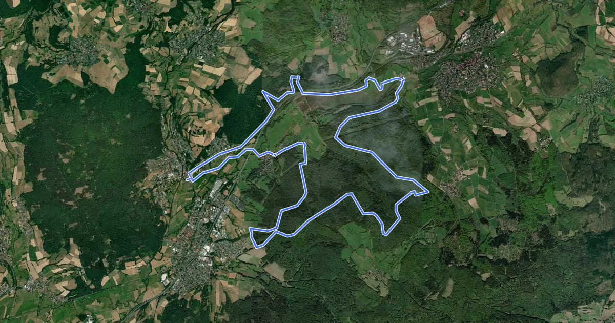 Маршрут Spessart Biken (10) - Duathlon Schleife на спутниковом снимке