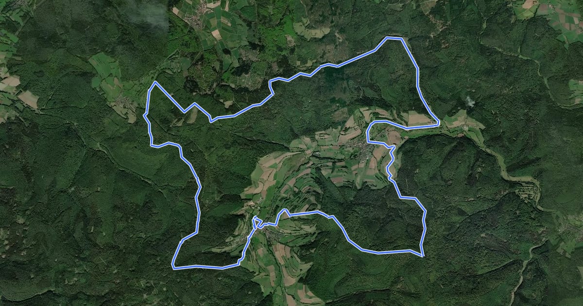 Маршрут Spessart Biken (11) - Rhönblick на спутниковом снимке