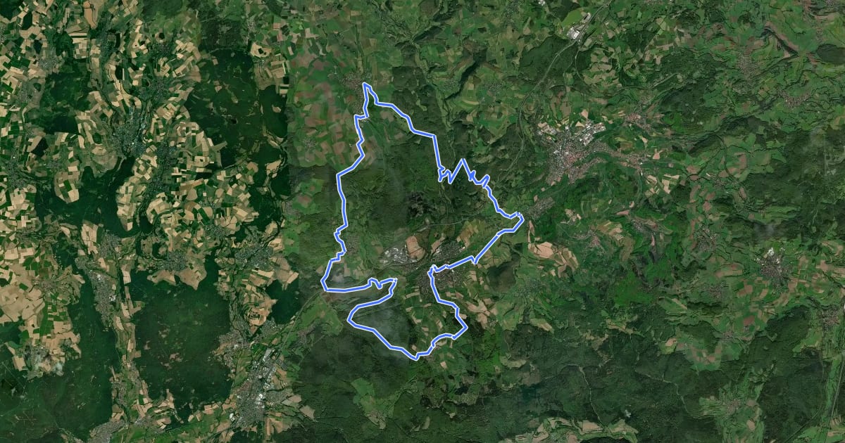 Маршрут Spessart Biken (12) - Brüder-Grimm-Runde на спутниковом снимке