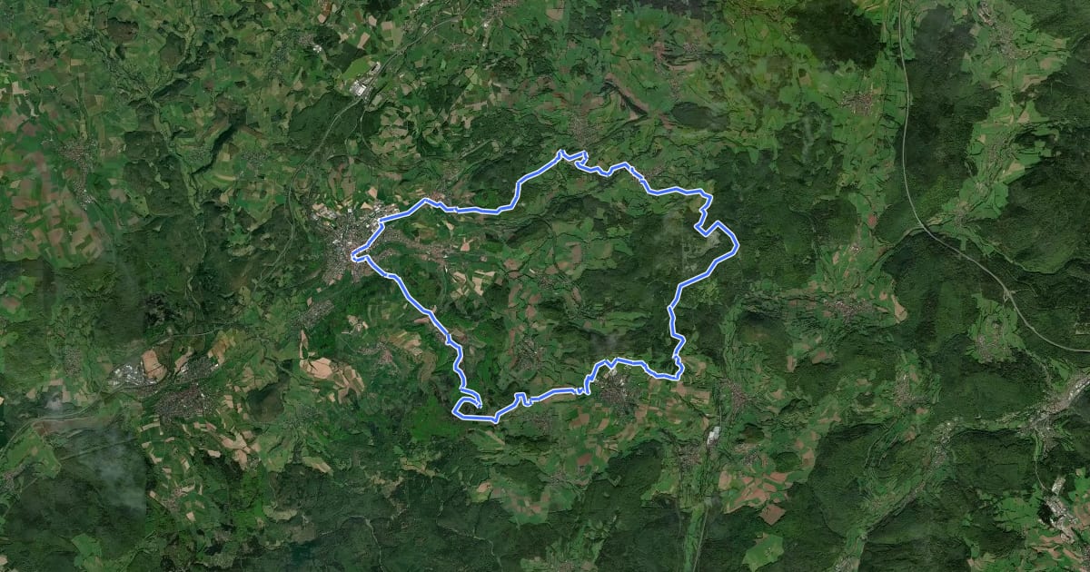Маршрут Spessart Biken (13) - Brandensteinrunde на спутниковом снимке