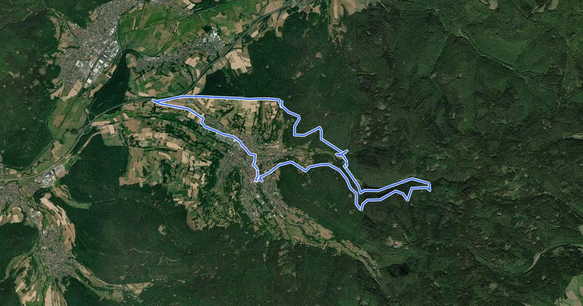 Маршрут Spessart Biken (19) - Orber Genusstour на спутниковом снимке