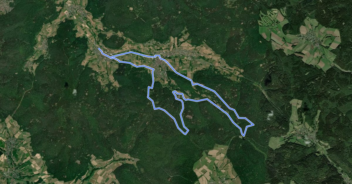 Маршрут Spessart Biken (2) - Wiesbütt-Schleife на спутниковом снимке