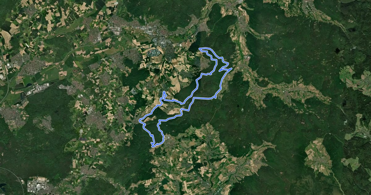 Маршрут Spessart Biken (20) - Gerichtswald-Pfade на спутниковом снимке