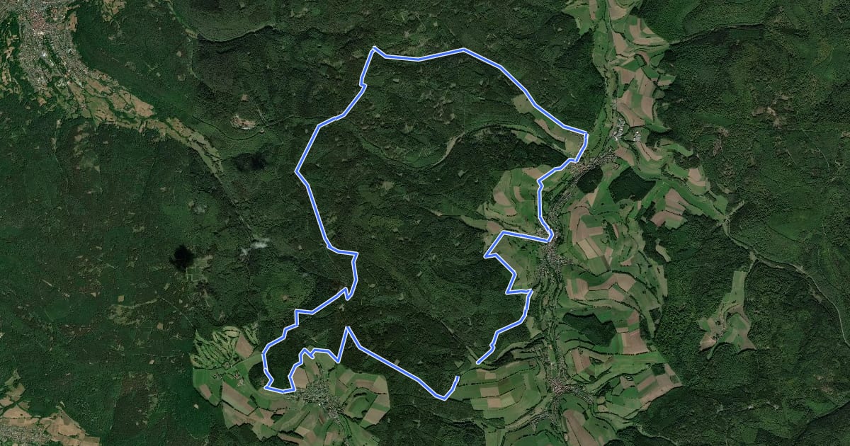 Маршрут Spessart Biken (5) - Beilsteinschleife на спутниковом снимке