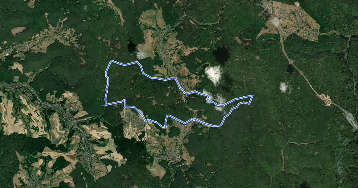 Маршрут Spessarträuberland Weg 3 на спутниковом снимке