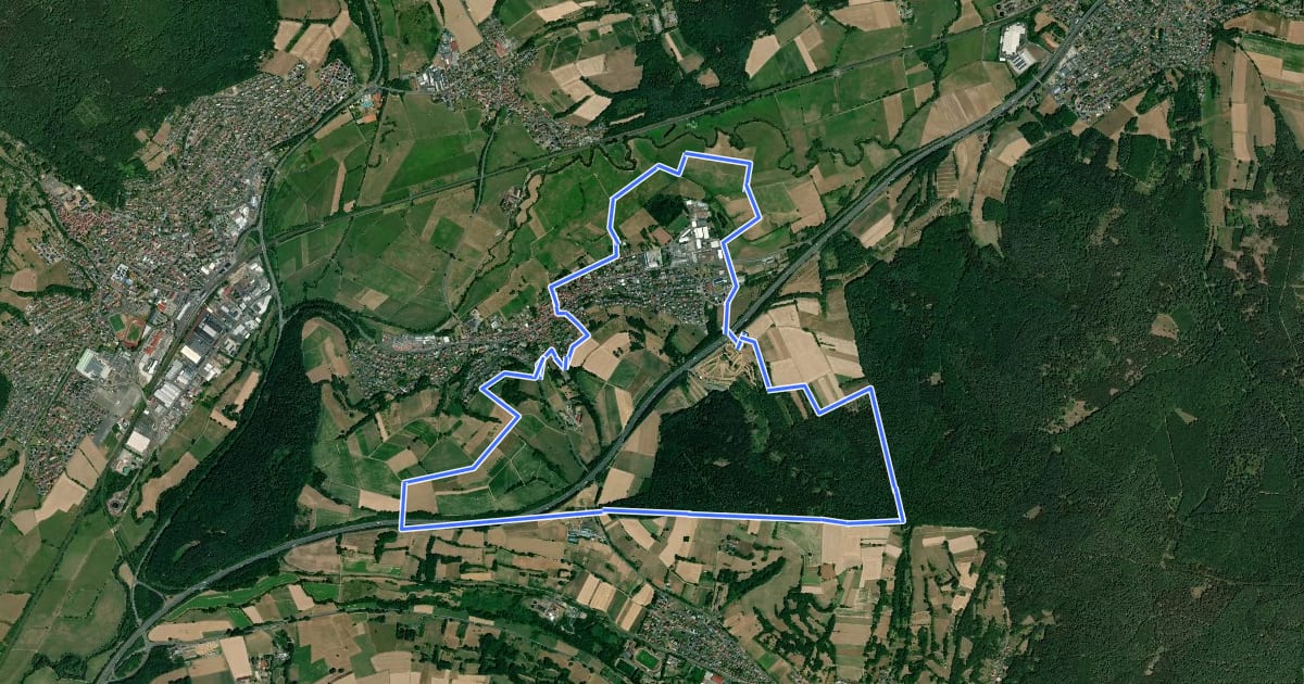 Маршрут Spessartspuren - Aufenauer Berg-und-Tal-Spur на спутниковом снимке