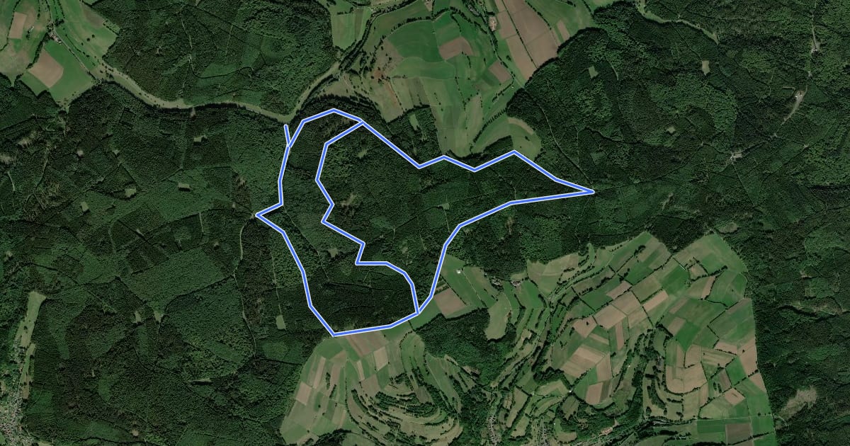 Маршрут Spessartspuren - Jossgrund - Wachhütte und Minenwerfergrund на спутниковом снимке