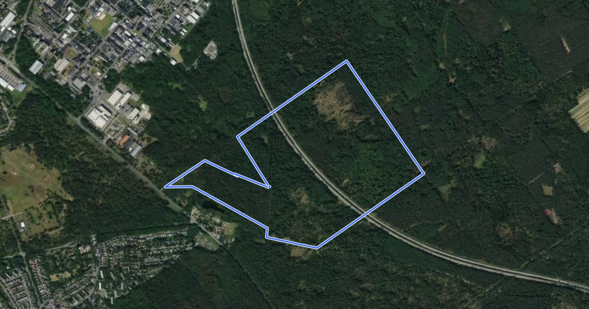 Маршрут Spessartspuren - Limes Spur bei Hanau-Neuwirtshaus на спутниковом снимке