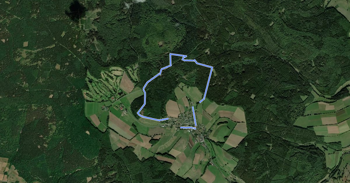 Маршрут Spessartspuren - Stelzengarten - Beilstein-Spur на спутниковом снимке