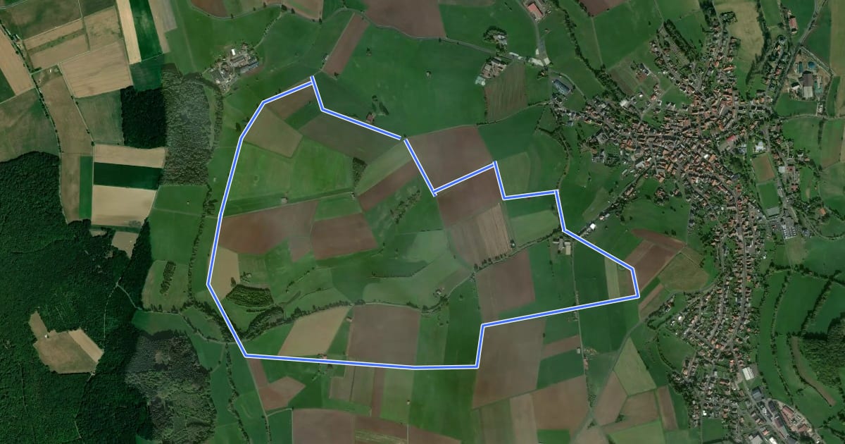 Маршрут Spessartspuren - Ulmbacher Höhenrunde на спутниковом снимке