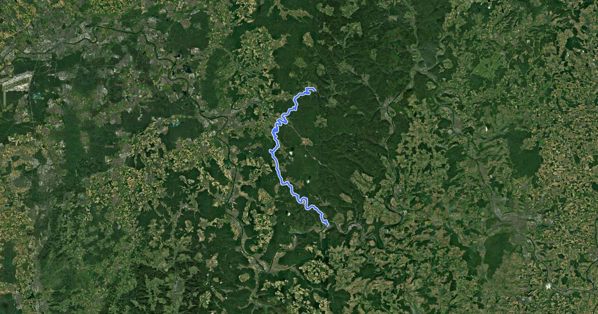 Маршрут Spessartweg 2 на спутниковом снимке