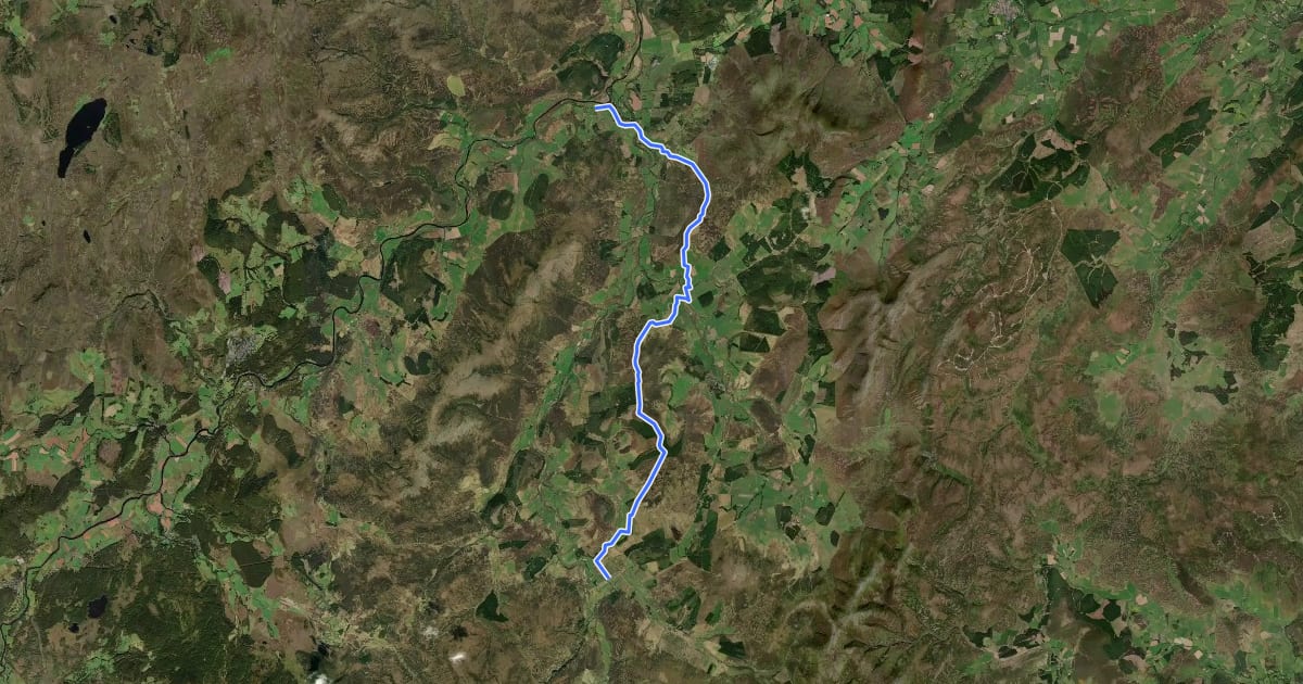 Маршрут Speyside Way (Tominoul Spur) на спутниковом снимке
