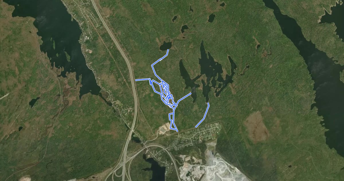 Маршрут Spider Lake Trails на спутниковом снимке