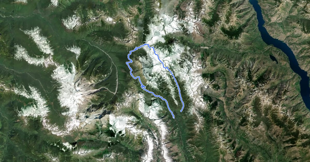 Маршрут Spider Meadows Loop на спутниковом снимке