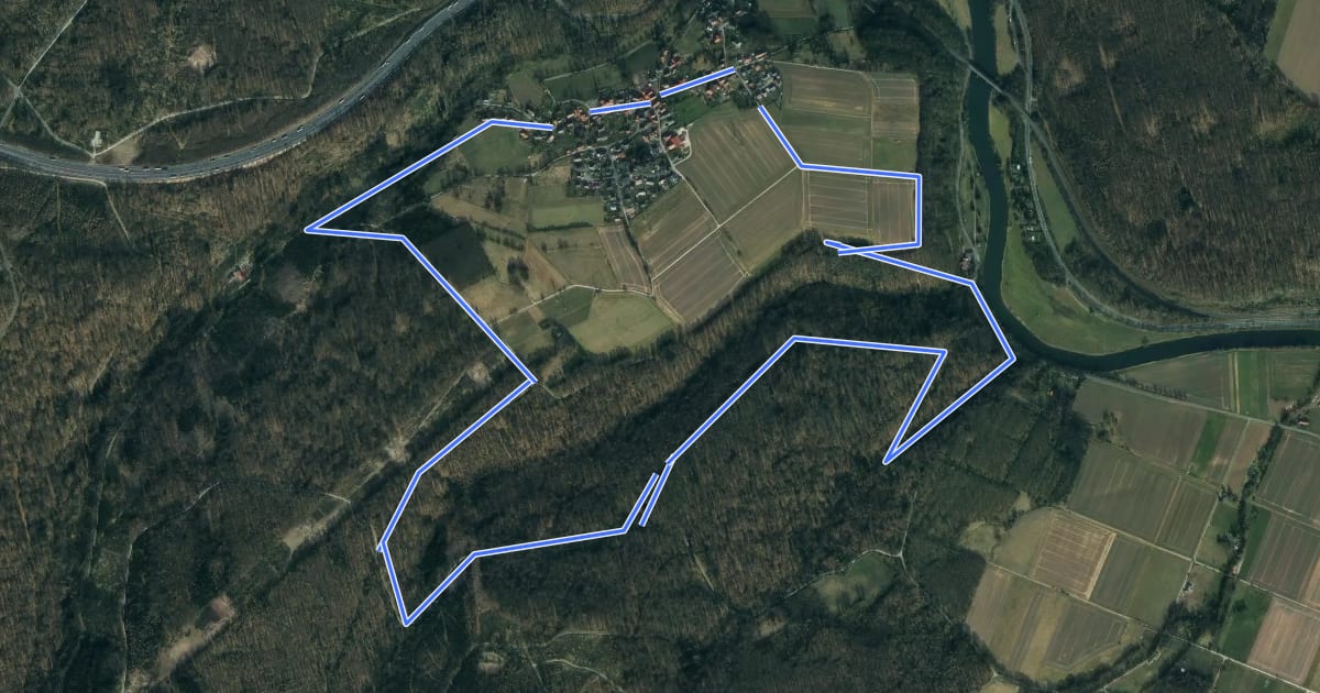 Маршрут Spiegelburg, Zella und Kaufunger Wald на спутниковом снимке