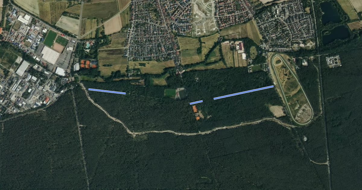 Маршрут Spielweg im Haßlocher Wald на спутниковом снимке
