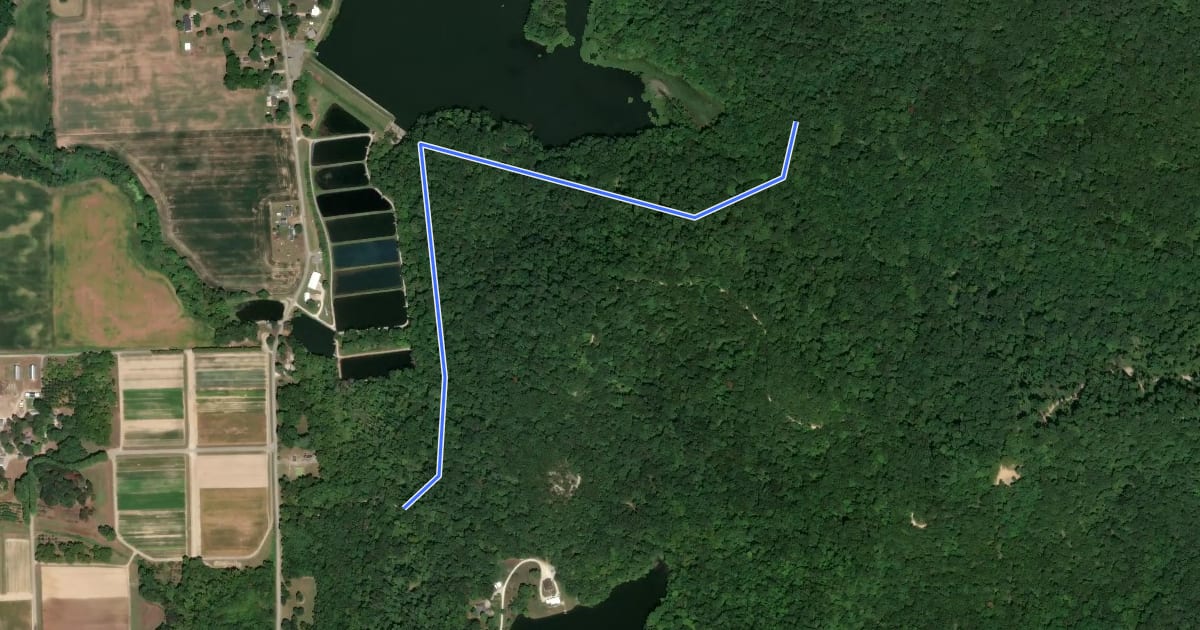 Маршрут Spillway Trail на спутниковом снимке