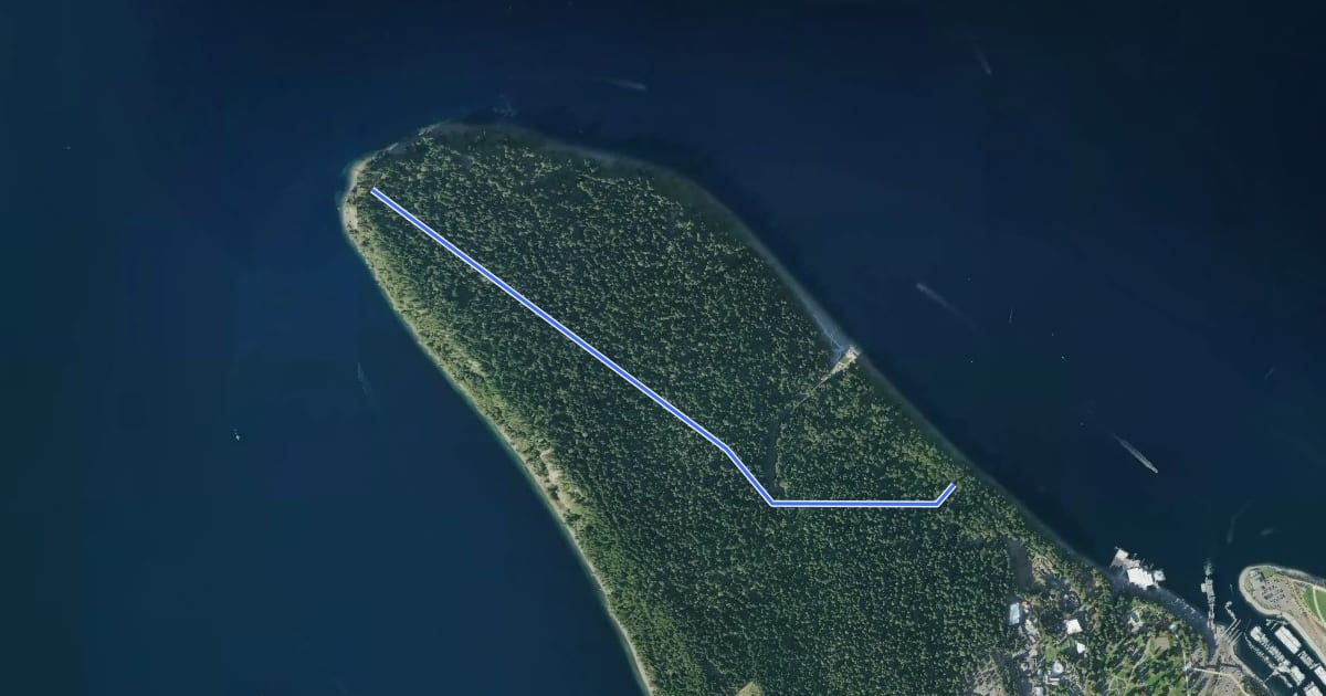 Маршрут Spine Trail на спутниковом снимке