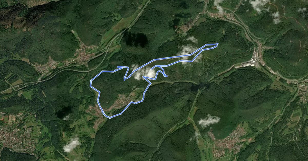 Маршрут Spirkelbacher Höhenweg на спутниковом снимке