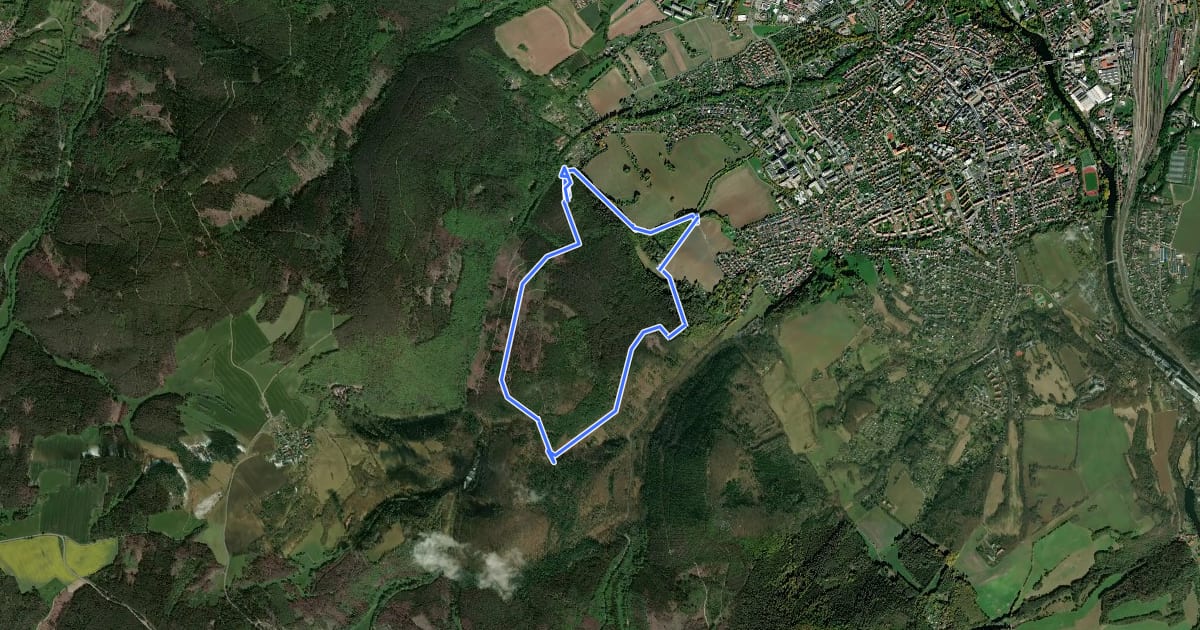 Маршрут Spitzberg Rundweg (Grünes Dreieck) на спутниковом снимке