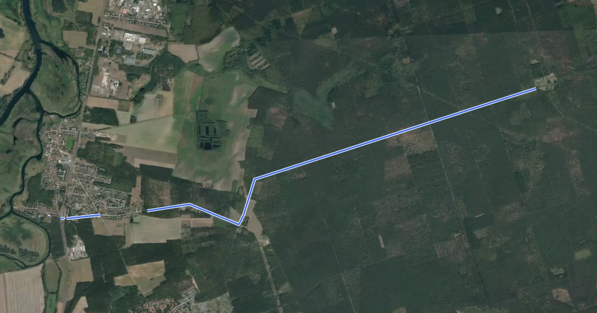 Маршрут Spolierenberg (33) - Mögelin (51) на спутниковом снимке