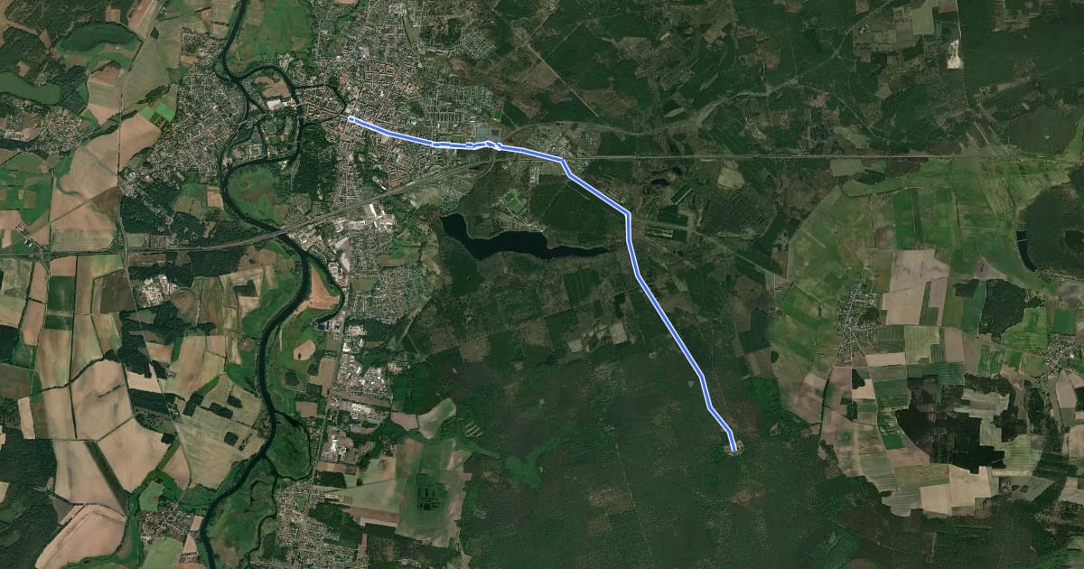 Маршрут Spolierenberg (33) - Rathenow (50) на спутниковом снимке