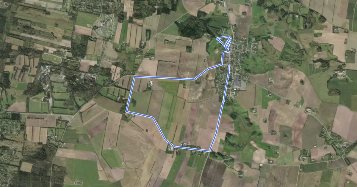 Маршрут Spor Saltum - Blå Rute на спутниковом снимке