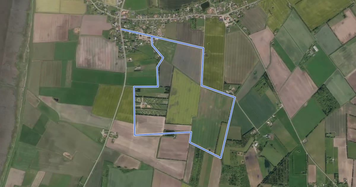 Маршрут Sporene i Ballum, rød rute на спутниковом снимке