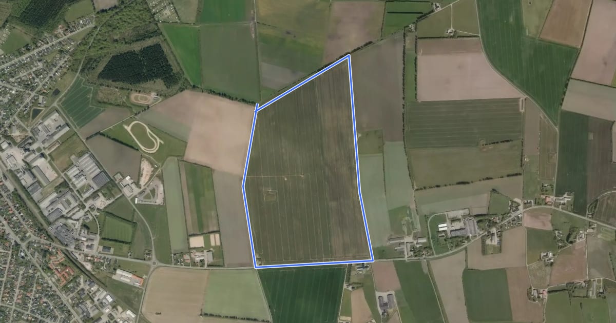 Маршрут Sporet ved Gasse Høje, gul rute на спутниковом снимке