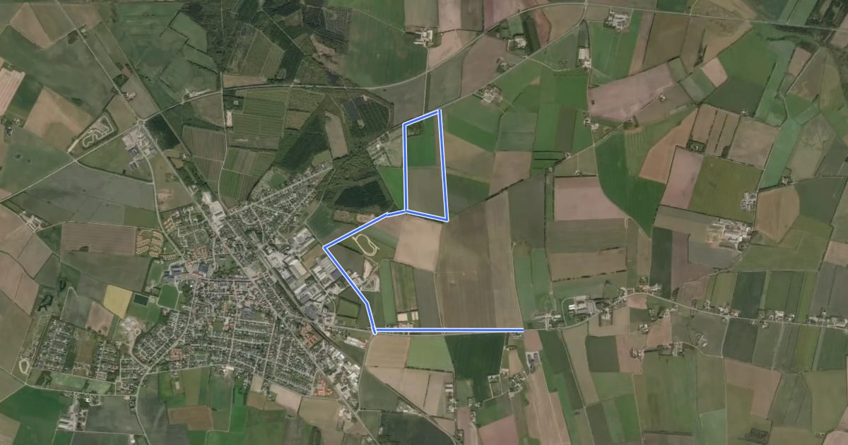Маршрут Sporet ved Gasse Høje, rød rute на спутниковом снимке