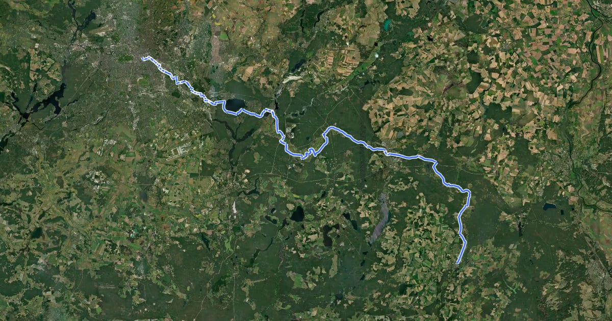 Маршрут Spreeradweg на спутниковом снимке